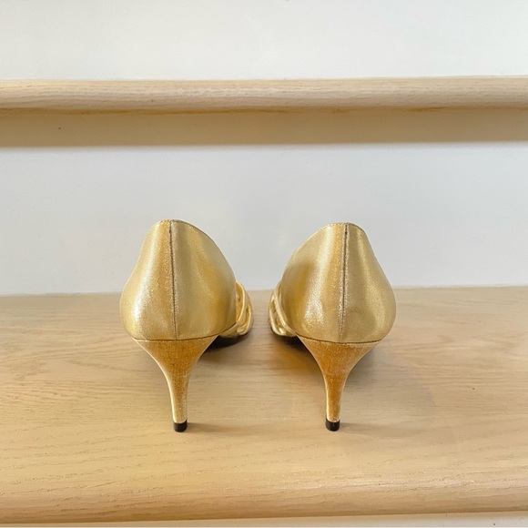 A. MARINELLI | Gold Heeled Open Toe Shoes - Picture 3 of 10